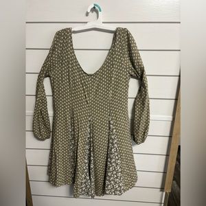 Olive Green mini dress with sleeves